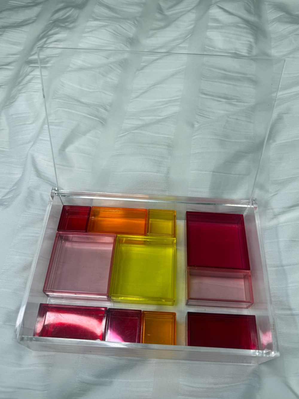 Colorful acrylic jewelry box organizer